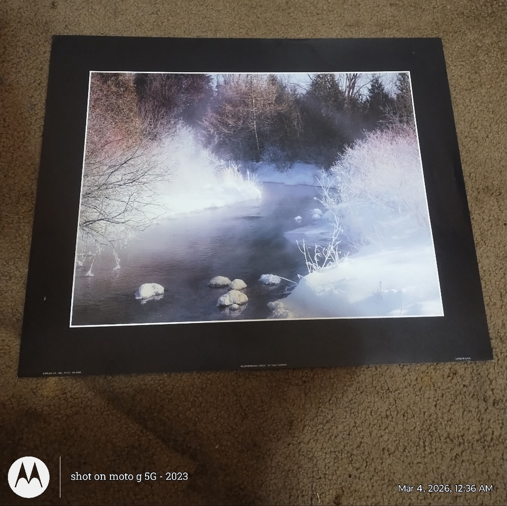 Winter River Fine Art Photography Print in Black and White